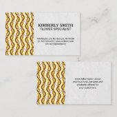 Carte De Visite Motif Paisley jaune (Devant / Derrière)