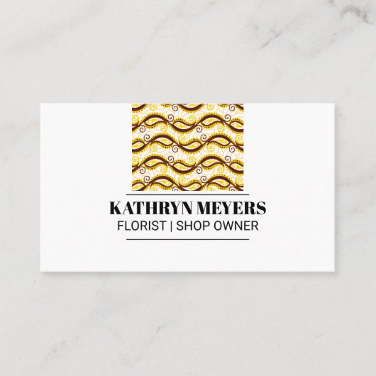 Carte De Visite Motif Paisley jaune (Devant)