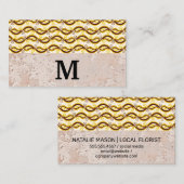 Carte De Visite Motif Paisley jaune | Mur de texture (Devant / Derrière)