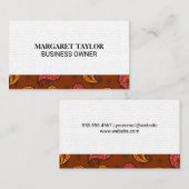 Carte De Visite Motif Paisley | Motif point (Devant / Derrière)