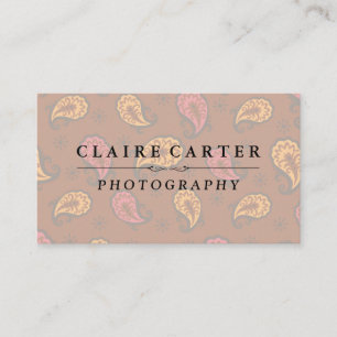 Carte De Visite Motif Paisley   Photographe