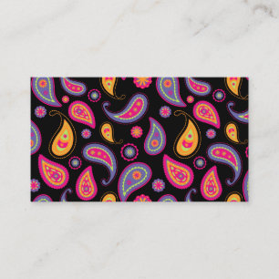 Carte De Visite Motif Paisley sans couture Coloré