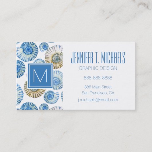 Carte De Visite Motif Pastel Seashell (Devant)