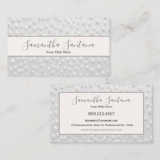 Carte De Visite Motif Pearl blanche