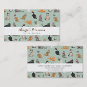 Carte De Visite Motif pimpant mignon de chat de minous (Devant / Derrière)