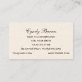 Carte de visite Motif Pink Peony (Dos)