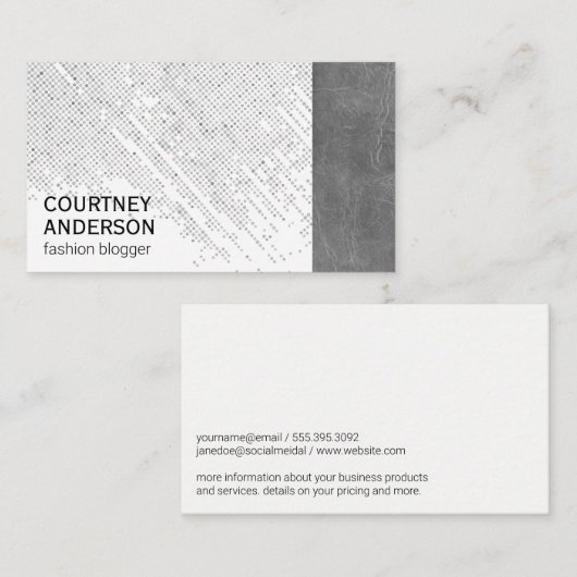 Carte De Visite Motif point | Cuir (Devant / Derrière)