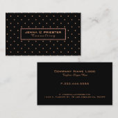 Carte De Visite Motif Pois Black & Peach (Devant / Derrière)