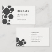 Carte De Visite Motif Poka Dot / Gris (Devant / Derrière)