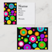 Carte De Visite Motif Polka coloré (Devant / Derrière)