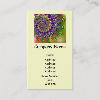 Carte De Visite Motif pourpre et vert de fractale de Bokeh