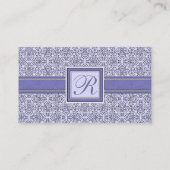 Carte De Visite Motif pourpre lilas élégant du monogramme R (Dos)