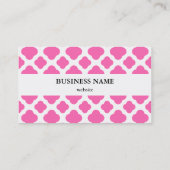 Carte De Visite Motif Quatrefoil rose chaud (Dos)