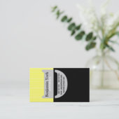 Carte De Visite Motif rayé professionnel jaune à moitié noir (Debout devant)
