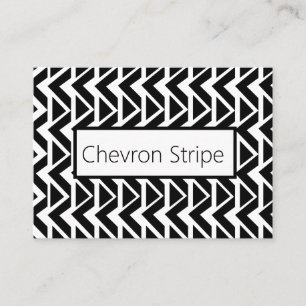 Carte De Visite Motif rayure chevron triangle noir et blanc