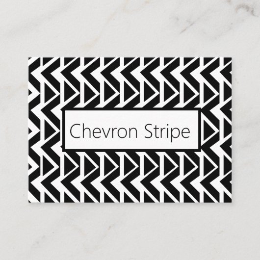 Carte De Visite Motif rayure chevron triangle noir et blanc (Devant)