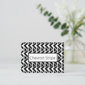 Carte De Visite Motif rayure chevron triangle noir et blanc (Debout devant)