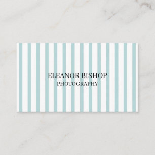 Carte De Visite Motif Rayures Blanches et Menthe Moderne Entrepris