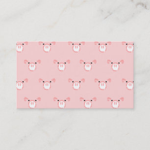 Carte De Visite Motif répétitif face de porc rose