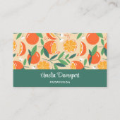 Carte De Visite Motif rétro de fruits d'agrumes orange (Devant)