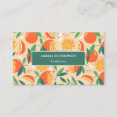 Carte De Visite Motif rétro de fruits d'agrumes orange (Devant)