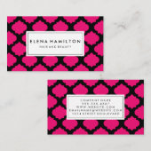 Carte De Visite Motif rose chaud (Devant / Derrière)