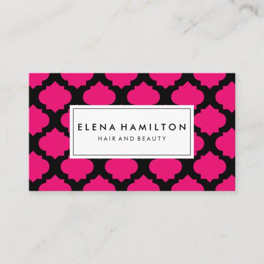 Carte De Visite Motif rose chaud (Devant)