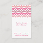 Carte De Visite Motif rose Chevron (Dos)