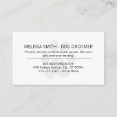 Carte De Visite Motif rose chien Paw (Dos)