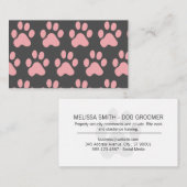 Carte De Visite Motif rose chien Paw (Devant / Derrière)