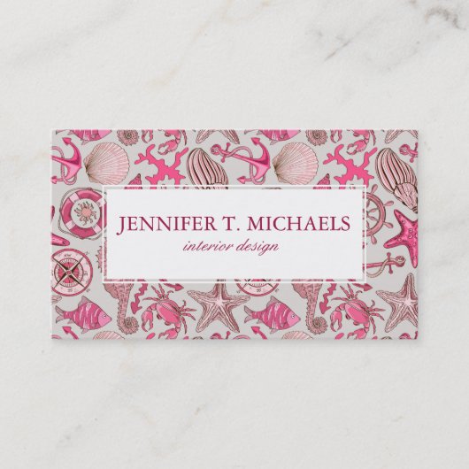 Carte De Visite Motif rose de mer (Devant)