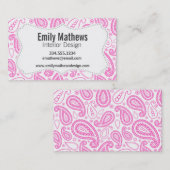 Carte De Visite Motif rose de Paisley (Devant / Derrière)