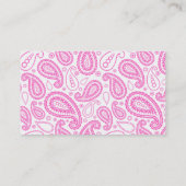 Carte De Visite Motif rose de Paisley (Dos)