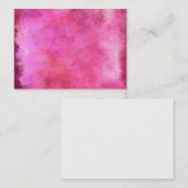 Carte De Visite Motif rose de texture d'aquarelle de canneberge (Devant / Derrière)