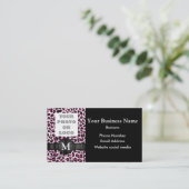 Carte De Visite Motif rose décoré d'un monogramme d'empreinte de (Debout devant)