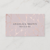 Carte De Visite Motif rose en marbre doré (Devant)