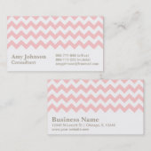 Carte De Visite Motif rose et blanc de Chevron (Devant / Derrière)