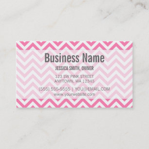 Carte De Visite Motif rose et blanc moderne de Chevron