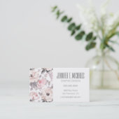 Carte De Visite Motif rose et gris classique (Debout devant)