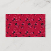Carte De Visite Motif rose et noir de coccinelle (Dos)