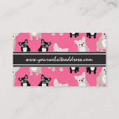 Carte De Visite Motif rose mignon de bouledogue français (Dos)
