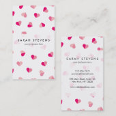 Carte De Visite Motif rose mignon de coeur d'amour (Devant / Derrière)