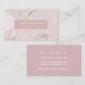 Carte De Visite Motif rose moderne d'abrégé sur or et marbre (Devant / Derrière)