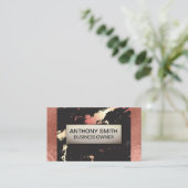 Carte De Visite Motif rose or et marbre (Debout devant)