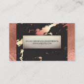 Carte De Visite Motif rose or et marbre (Dos)