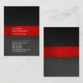 Carte De Visite Motif rouge élégant gris-rouge unique professionne (Devant / Derrière)