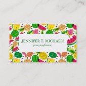 Carte De Visite Motif rouge et jaune de fruit tropical (Devant)