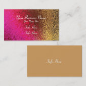 Carte De Visite Motif rouge-rose et d'or (Devant / Derrière)