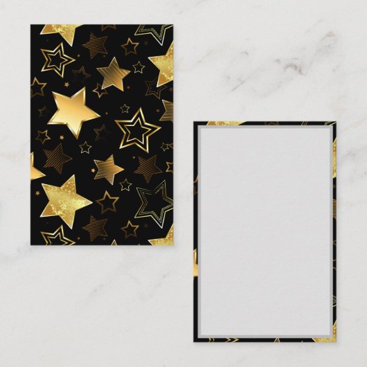 Carte De Visite Motif sans couture avec étoiles d'or (Devant / Derrière)