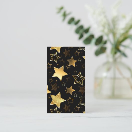 Carte De Visite Motif sans couture avec étoiles d'or (Debout devant)